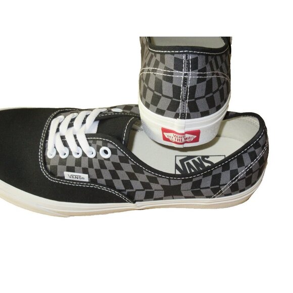 Vans Men\'s Authentic Warped Checkerboard Black White Skate shoes Size 10 NIB main image 5